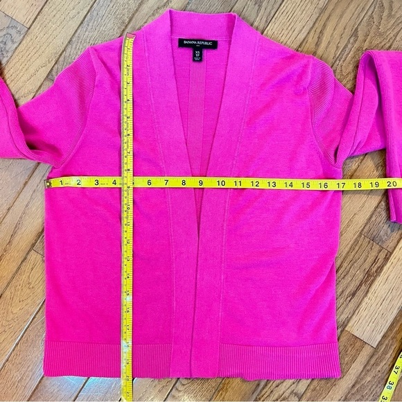 Banana Republic Women's Cotton/Viscose Pink Open Front Cardigan XS Barbie Preppy - Picture 5 of 5